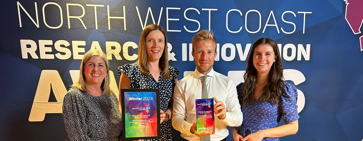 Wirral University Teaching Hospital wins Research Award in collaboration with Marine Lake Medical Practice